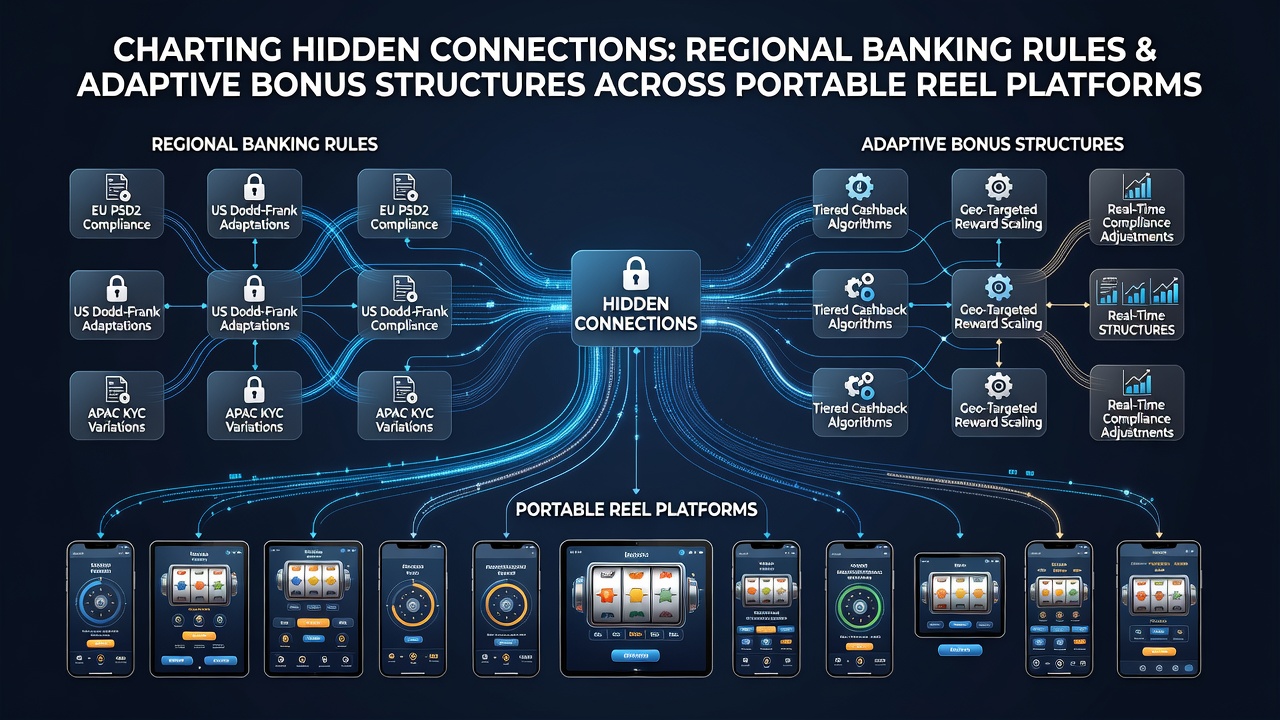 Infographic mapping regional banking regulations to adaptive bonus adjustments in mobile reel gaming apps