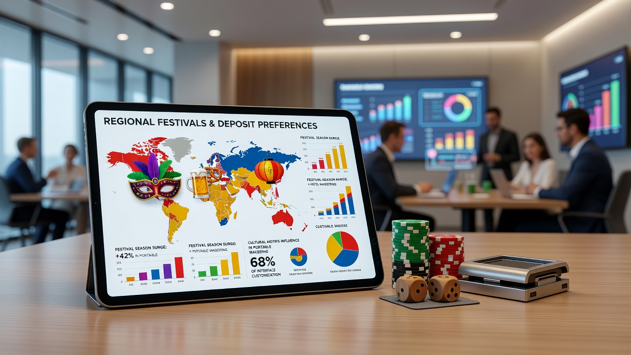 Data visualization showing deposit method preferences changing across different regional festivals in mobile table game apps
