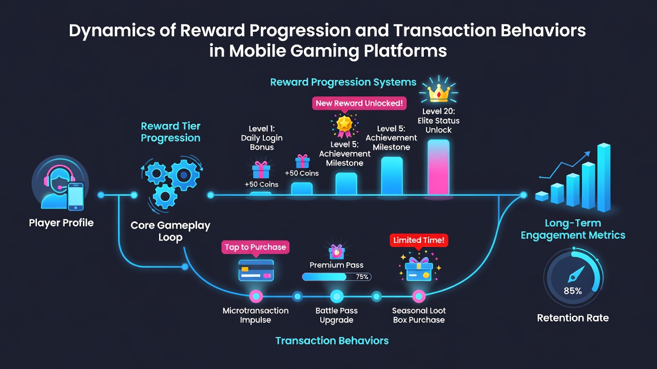 Analytics dashboard displaying user transaction spikes aligned with reward tier advancements in mobile games