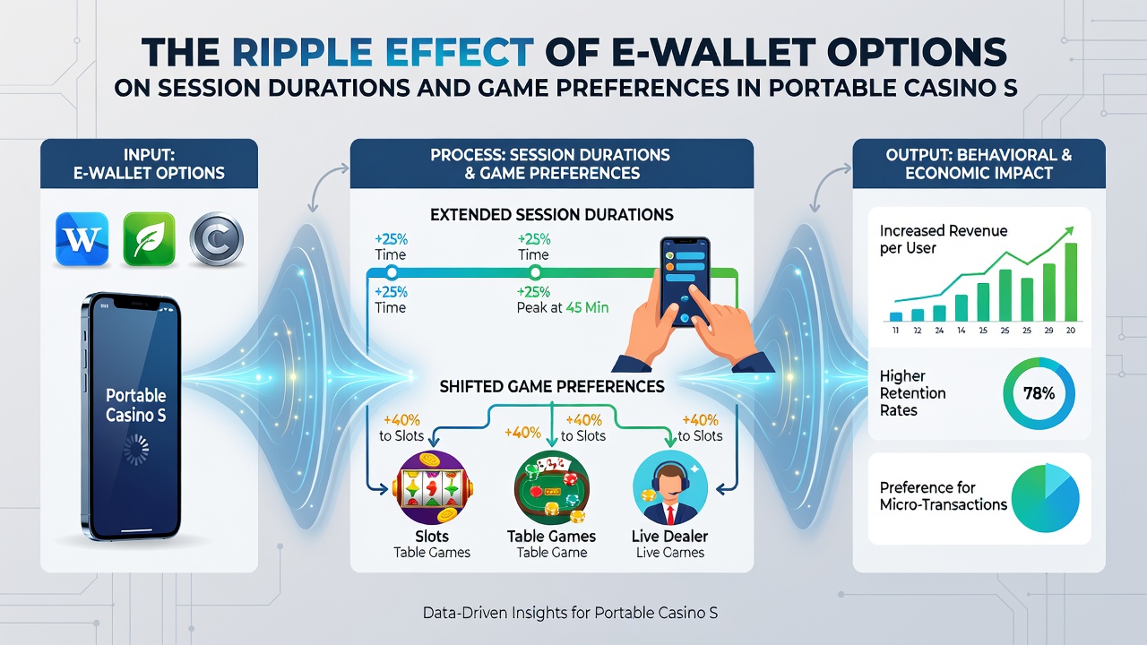 Data visualization of session duration increases linked to e-wallet usage in mobile casinos